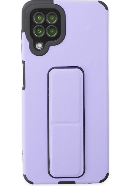 Samsung Galaxy M22 Kılıf Mega Standlı Silikon - Lila 300099