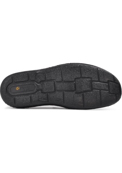 816612 Siyah Erkek Deri Slip On Ayakkabı