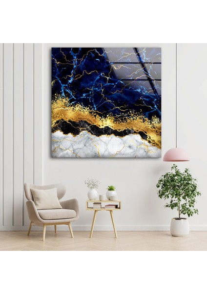 Mavi Mermer Desenli Temperli Cam Duvar Tablosu fırsatları