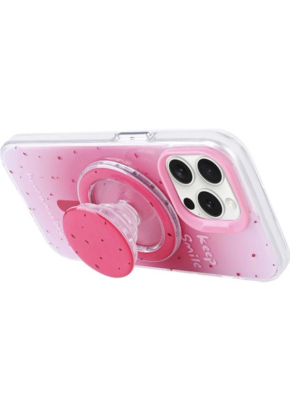 Apple iPhone 15 Pro Max Kılıf Magsafe Şarj Özellikli Çıkarılabilen Pop Soket Redclick Tiktok Kapak modelleri