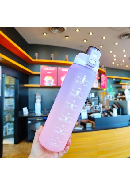 Degrade Renkli Plastik Buzlu Su Şişesi 1000ML (Yurt Dışından)