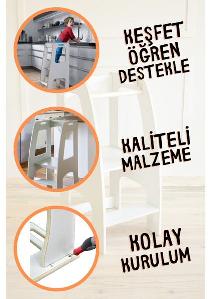 Ahşap Çocuk Öğrenme Kulesi Montessori Mutfak Aktivite Kulesi fiyatları