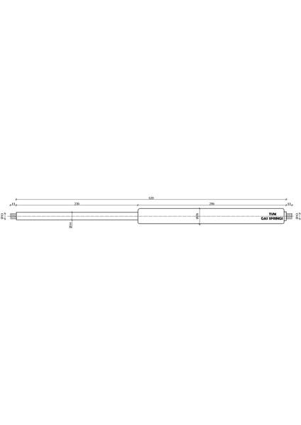 TVM Gas Springs Gazlı Amortisör 520MM Açık Boy Kalın Tip Ekstra Yüksek Basınçlı