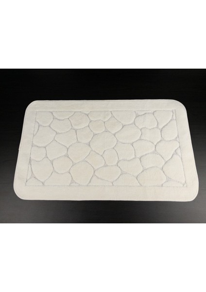 Tropik Home Mera Kaymaz Taban 2'li Pamuklu Banyo Paspası Yıkanabilir 60X100 50X60CM Banyo Halısı Ekru