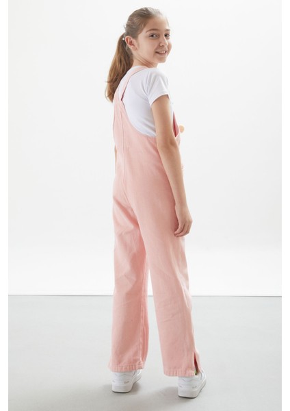 Somon Ayıcık Cepli Yırtmaçlı Kız Çocuk Salopet Tulum 17717 indirimleri