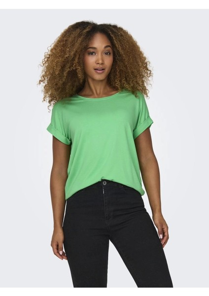 15106662 Genis Yaka Kol Katlamali Kadın Body - Neon Yesil