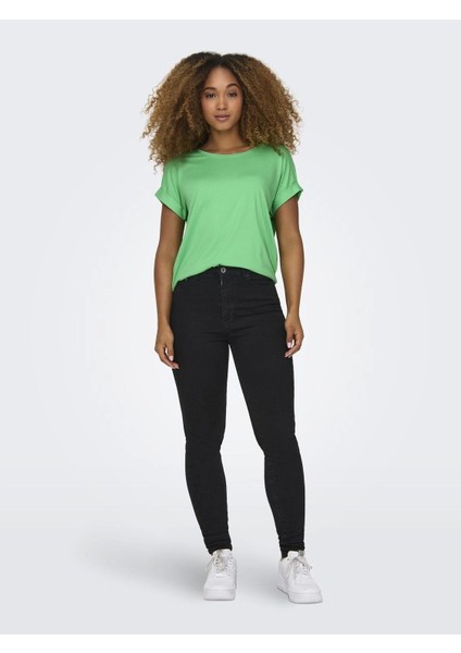 15106662 Genis Yaka Kol Katlamali Kadın Body - Neon Yesil modelleri