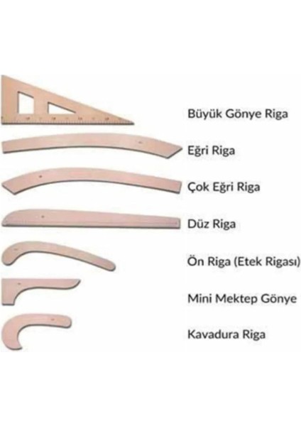 7'li Ahşap Riga Takımı - Riga Cetveli