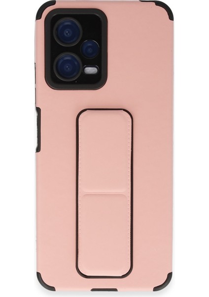 Xiaomi Redmi Note 12 5g Kılıf Mega Standlı Silikon - Pudra 300099