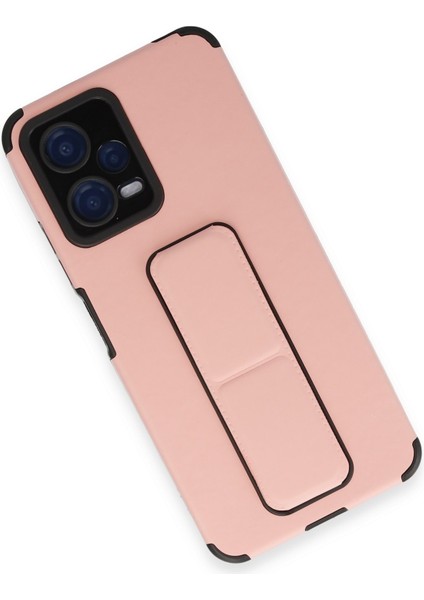 Xiaomi Redmi Note 12 5g Kılıf Mega Standlı Silikon - Pudra 300099