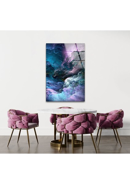 Renkli Soyut Temperli Cam Duvar Tablosu