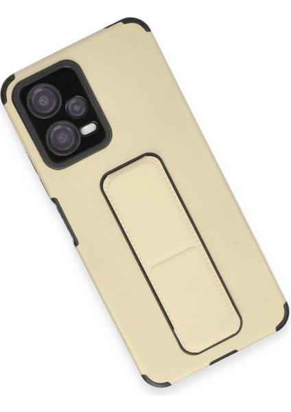 Xiaomi Redmi Note 12 5g Kılıf Mega Standlı Silikon - Gold 300099