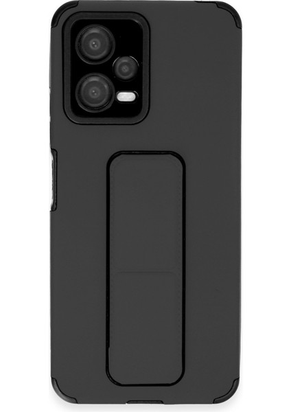 Xiaomi Redmi Note 12 5g Kılıf Mega Standlı Silikon - Siyah 300099