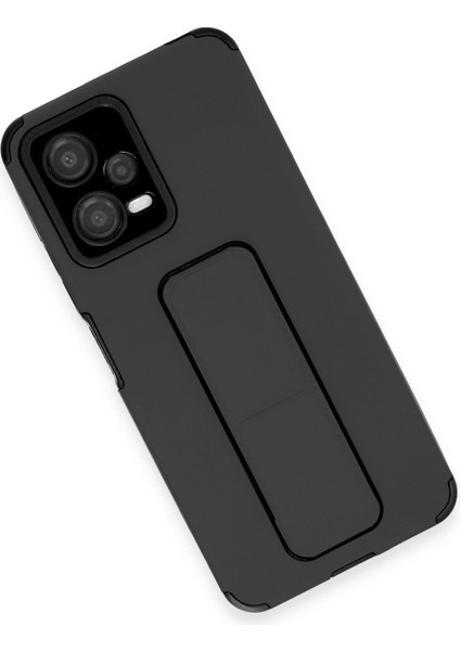 Xiaomi Redmi Note 12 5g Kılıf Mega Standlı Silikon - Siyah 300099
