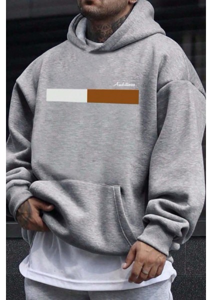 Ambitious Baskılı Pamuklu Erkek Sweatshirt