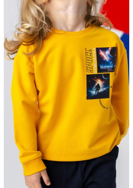Erkek Çocuk Uzay Baskılı Basic Sweatshirt fiyatları