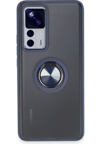 Xiaomi Mi 12T Kılıf Montreal Yüzüklü Silikon Kapak - Lacivert 300099