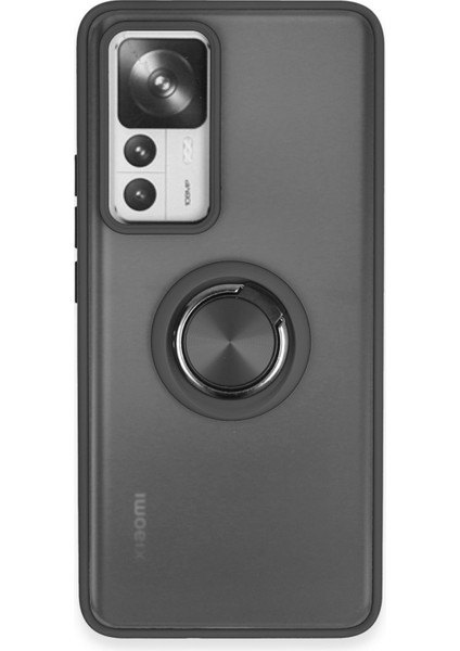 Xiaomi Mi 12T Pro Kılıf Montreal Yüzüklü Silikon Kapak - Siyah 300099