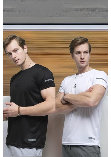 Cappi 2'li Paket Slim Fit Performans Antrenman Sporcu Erkek Tshirt