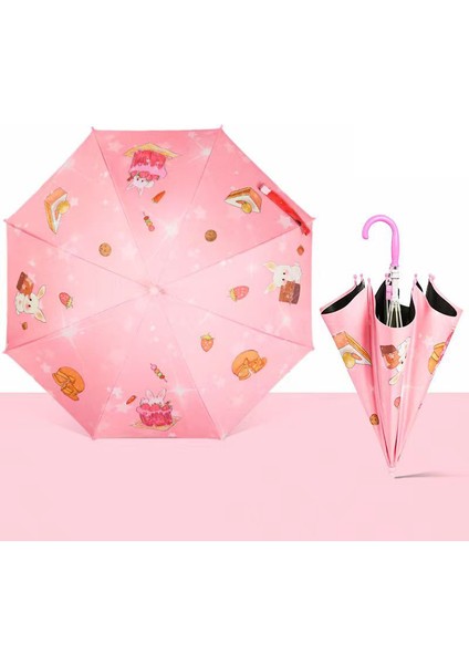 Vinil Otomatik Şemsiye - Pembe (Yurt Dışından)