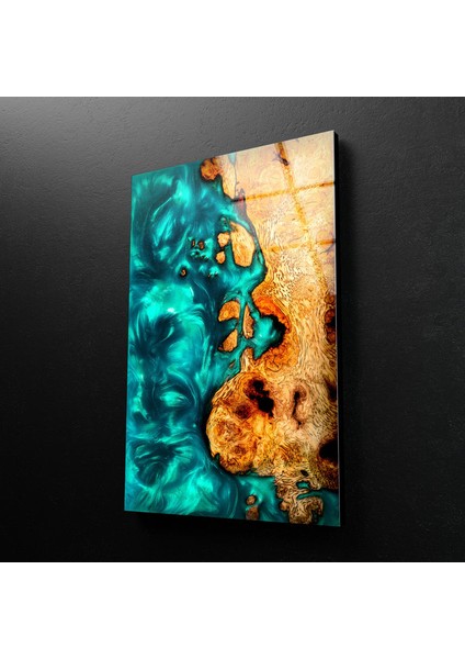 Epoksi Desenli Temperli Cam Duvar Tablosu fiyatları