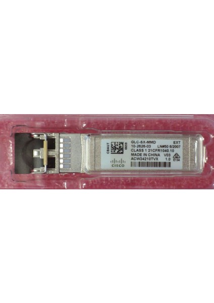 Glc-Sx-Mmd Yurt Dışından Kutusuz Orjinal 1000BASE-SX Sfp Transceiver Module Mmf 850NM 21CFR1040.10 V03 10-2626-03K