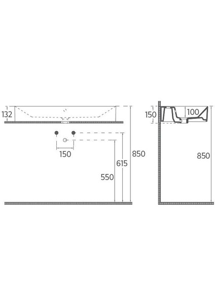 Sistemaz Lavabo 50 cm