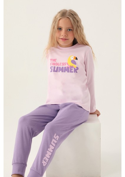 Endless Mor Kız Çocuk Pijama Takımı