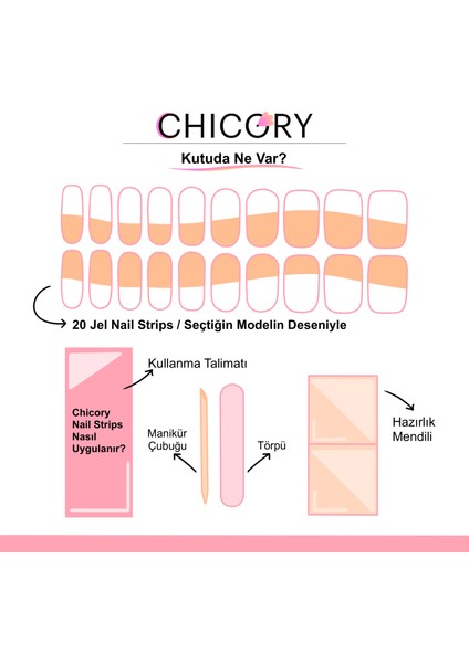Chicory Jel Tırnak Şeritleri Soft Pınk