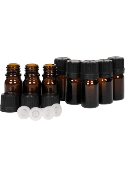 Spain 10 Adet 5 ml Medikal Kahverengi Kehribar(Amber) Cam Şişe ( Içten Damlalıklı 5 cc )