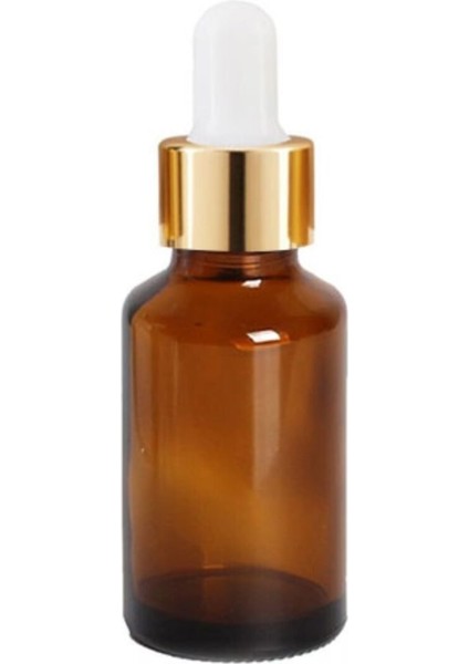 Amber Cam Şişe 30ML Metal Gold Kapak Cam Damlalıklı 48 Adet