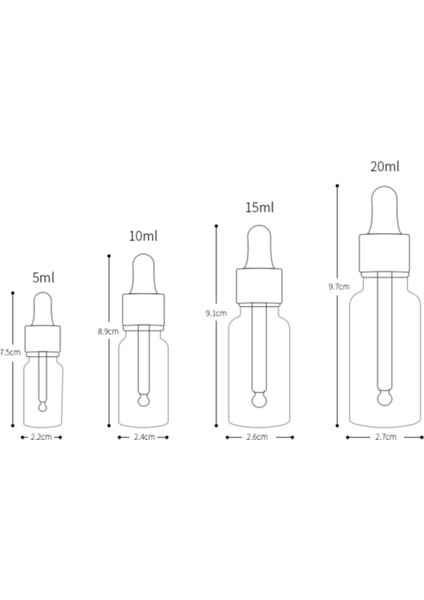 Metal Gold Kapak Cam Damlalıklı Amber Cam Şişe 20ML  48 Adet