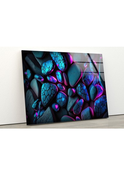 Renkli Taşlar Temperli Cam Duvar Tablosu fiyatları