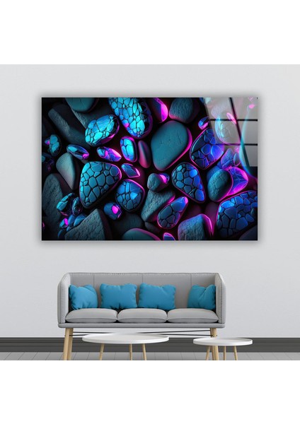 Renkli Taşlar Temperli Cam Duvar Tablosu modelleri