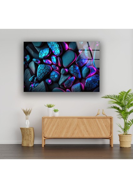 Renkli Taşlar Temperli Cam Duvar Tablosu indirimleri