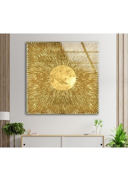 Illüstrasyon Mermer Temperli Cam Duvar Tablosu