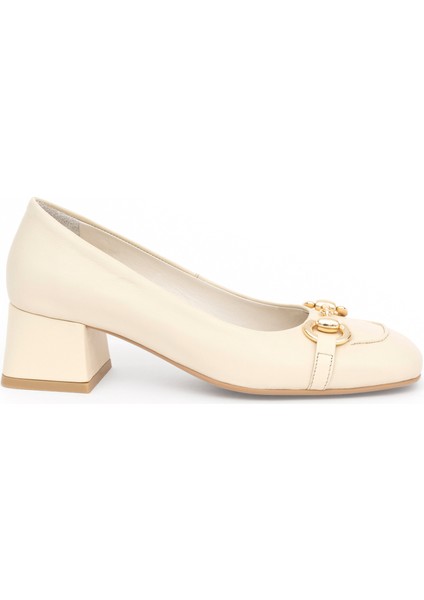 Kadın Krem Topuklu Ayakkabı 50287344-VR071 fırsatları