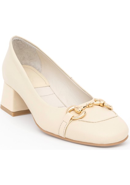 Kadın Krem Topuklu Ayakkabı 50287344-VR071 indirimleri