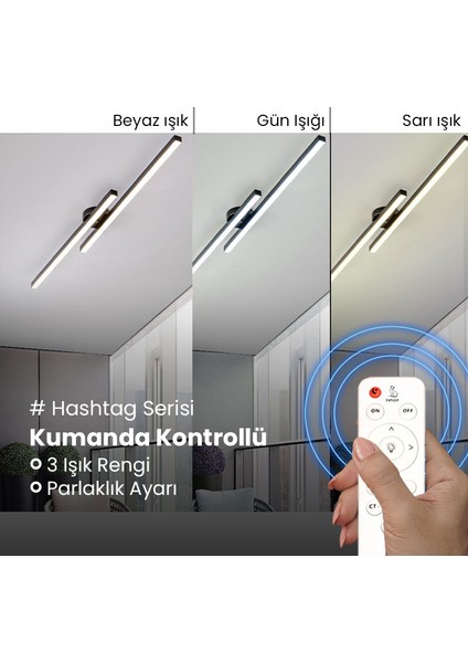 Antrasit 3 Işık Rengi  Çubuk*2*led Tavan Lambası,avize,modern Aydınlatma,dekoratif Işık