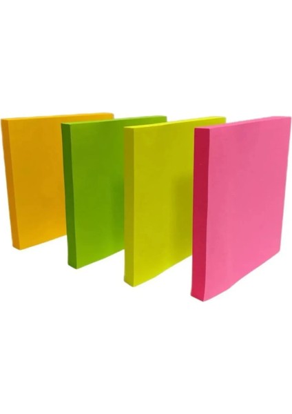 4 Renk Yapışkanlı Kare Postit Not Kağıdı Rbc 76MMX76MM 4X80 Yaprak