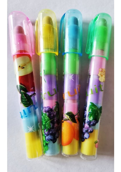 4'lü Fruit Pastel Renk Yumurtlayan Roket Silgi