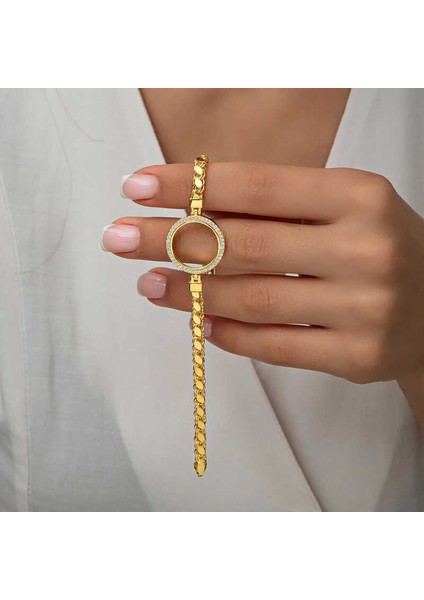 Gümüş Çeyrek Takılabilen Altın Kaplama Kadın Bileklik fiyatları