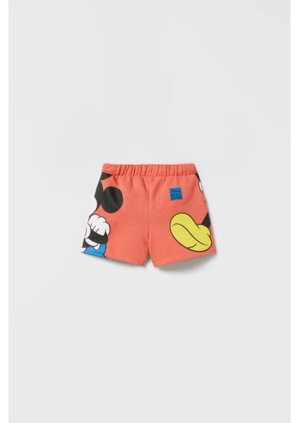 Çocuk Mickey Mouse Baskılı Pamuklu Bisiklet Yaka T-Shirt ve Şort Alt Üst Takım fırsatları