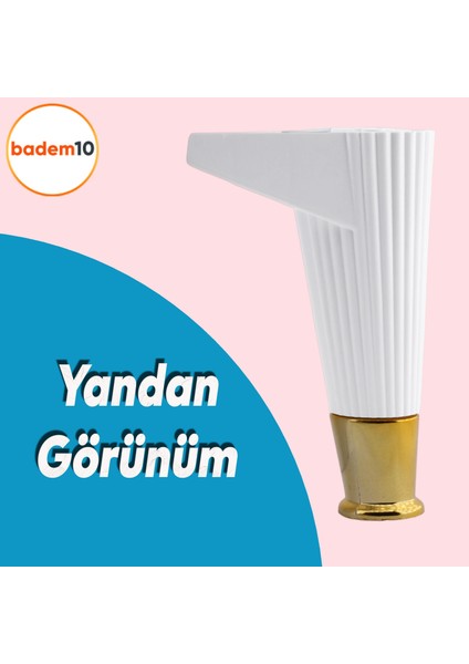 Elista Mobilya Ayağı Sehpa TV Ünitesi Ayakları Yükseltici 15 cm Beyaz Altın 8 ADET modelleri