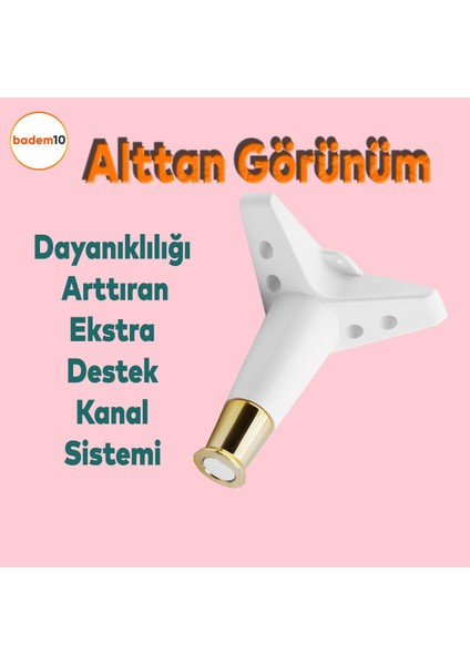 Elista Mobilya Ayağı Sehpa TV Ünitesi Ayakları Yükseltici 15 cm Beyaz Altın 8 ADET fırsatları