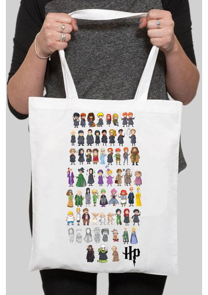 Harry Potter Hogwarts Kalın Su Geçirmez Bez Tote Bag Kanvas Omuz Çantası