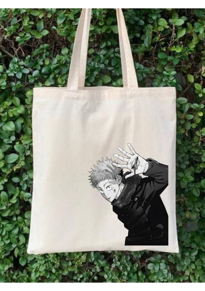 Yuji Itadori Jujutsu Kaisen Anime Ham Bez Tote Bag Bez Çanta