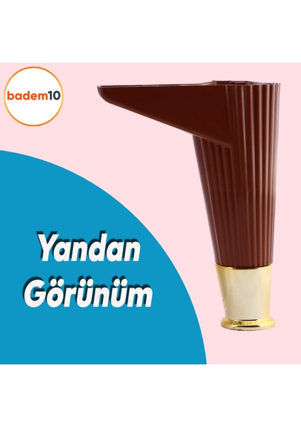 Elista Mobilya Ayağı Sehpa TV Ünitesi Ayakları Yükseltici 15 cm Ceviz Altın 8 ADET modelleri