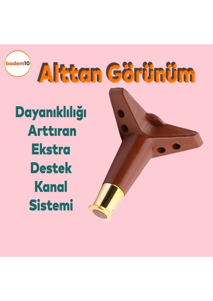 Elista Mobilya Ayağı Sehpa TV Ünitesi Ayakları Yükseltici 15 cm Ceviz Altın 8 ADET fırsatları