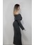 Kayık Yaka Triko Oversize Elbise 3